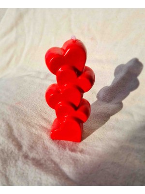 Dust Candle Studio Sevgililer Günü Koleksiyonu Üst Üste Kalp Figürlü Dekoratif Mum