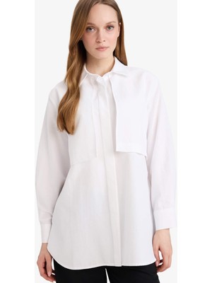 DeFacto Regular Fit Poplin Uzun Kollu Tunik G9243AX26SP