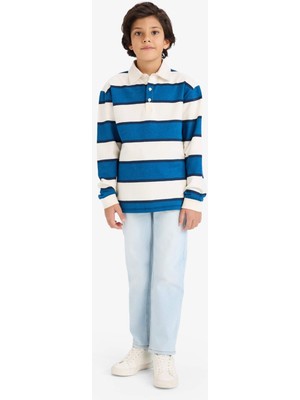 DeFacto Renk Bloklu Polo Yaka Uzun Kollu Tişört Erkek Çocuk G0516A826SP