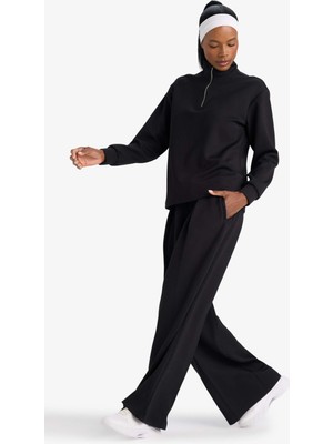 DeFacto Ultra Yumuşak Wide Leg Geniş Paça Standart Boy Modal Eşofman Alt F8429AX26SP