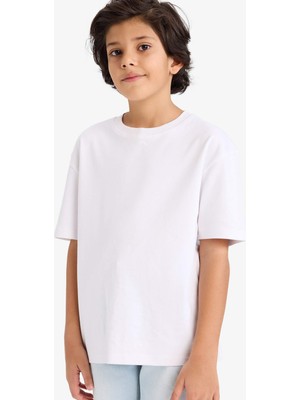 DeFacto %100 Pamuk Oversize Kalın Kumaş Tişört Erkek Çocuk G6486A826SM