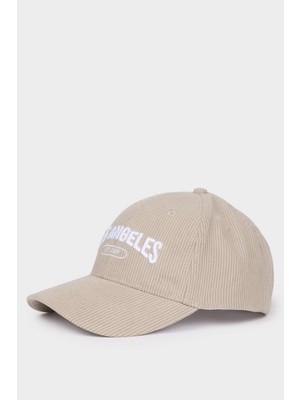 DeFacto Erkek Nakışlı Fitilli Kadife Cap Şapka G0875AX26SM