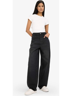 DeFacto %100 Pamuk Baggy Fit Yüksek Bel Jean Pantolon G8021AX26SP