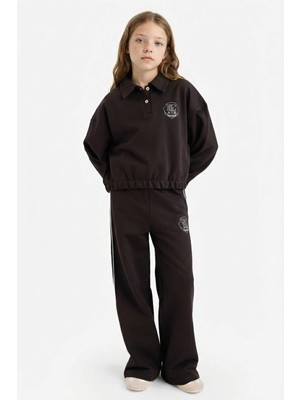 DeFacto 2'li Takım Baskılı Sweatshirt Eşofman Altı Kız Çocuk G9115A825WN