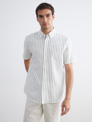 Lc Waikiki Yeni Sezon Regular Fit Kısa Kollu Çizgili Erkek Gömlek