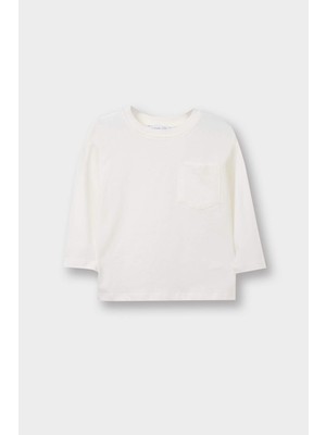 DeFacto Bisiklet Yaka Basic Düz Uzun Kollu Tişört Erkek Bebek B7004A526SP