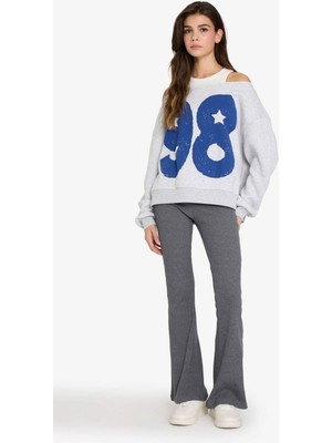 DeFacto Oversize Baskılı Kalın Kumaş Sweatshirt G7172AX25CW