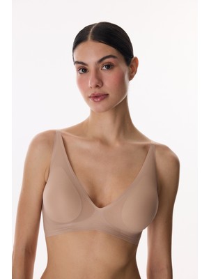 Penti Bej Zerogram Decolette Invisible Balensiz Sütyen