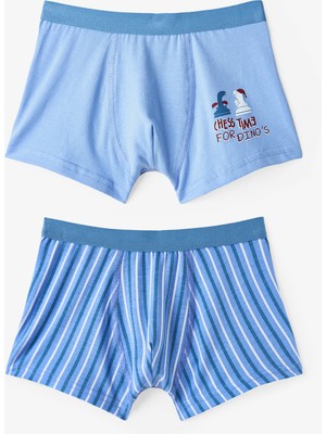 Penti Mavi Erkek Çocuk Chess 2'li Boxer