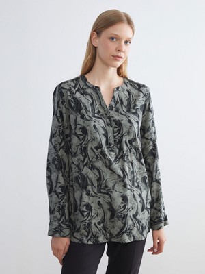 Lc Waikiki Yeni Sezon Kaçık Yaka Desenli Bluz