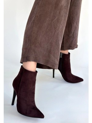 Bigelal Blan Acı Kahve Süet Topuklu Bot