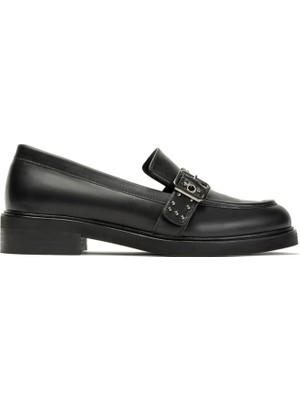 Emienza Elvıra Vegan Deri Trok Detaylı Kalın Taban Bayan Loafer