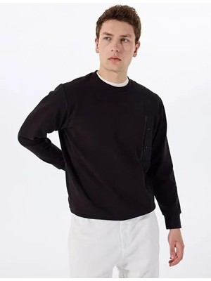 gmg firenze Bisiklet Yaka Göğsü Çıtçıt Cepli Slim Fit Erkek Sweatshirt
