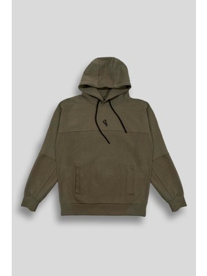 gmg firenze Kapüşonlu Sırtı Zero Baskılı Diagonel Sweatshirt