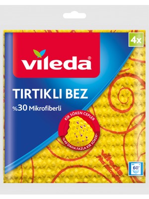 Vileda 4'lü Mikrofiber Temizlik Bezi Paketi - Yüksek Emicilik, Kir ve Kırıntıları Kolayca Toplar, Dayanıklı ve Pratik