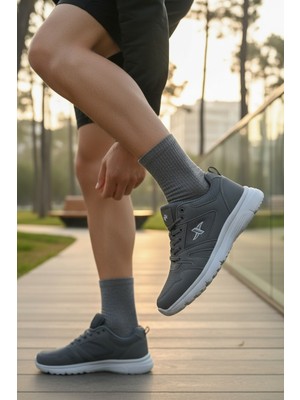 Enoch Unisex Yüksek Tabanlı Bağcıklı Yürüyüş ve Koşu Spor Ayakkabı Günlük Sneaker