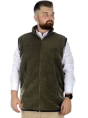 ModeXL Mode Xl Erkek Polar Yelek Dik Yaka Fermuarlı 22549 Haki