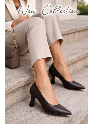 Preshley Kadın Sity Kahverengi 6 cm Ince Topuklu Stiletto