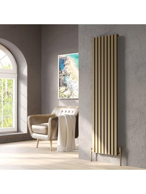 Lojimax Alüminyum Dekoratif Radyatör Siesta 1800 x 404 7  Dilim | Mat Bronz | Yüksek Isıl Güç | 5 Yıl Üretici Garantisi