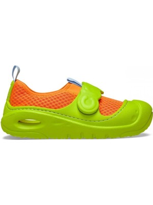 Crocs Swiftwater Splash K Çocuk Terlik - Lime / Turuncu