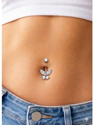 Osha Aksesuar Kelebek Çiçek Piercing 316L Cerrahi Çelik