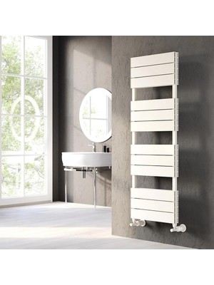 Lojimax Alüminyum Çift Panel Dekoratif Havlupan Benoit Double 1100 x 500 9  Dilim | Dokulu Beyaz | Yüksek Isıl Güç | 5 Yıl Üretici Garantisi