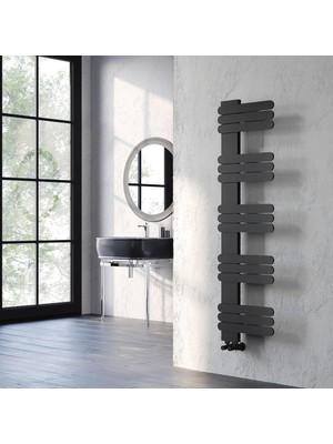 Lojimax Alüminyum Dekoratif Havlupan Nummo 1120 x 450 12  Dilim | Mat Antrasit Gri | Yüksek Isıl Güç | 5 Yıl Üretici Garantisi