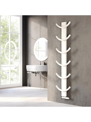 Lojimax Alüminyum Dekoratif Havlupan Oxy 1270 x 400 5  Dilim | Dokulu Beyaz | Yüksek Isıl Güç | 5 Yıl Üretici Garantisi