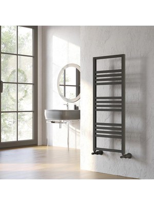 Lojimax Alüminyum Dekoratif Havlupan Perla Plus 1190 x 500 14  Dilim | Dokulu Antrasit Gri | Yüksek Isıl Güç | 5 Yıl Üretici Garantisi