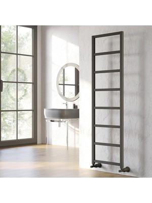 Lojimax Alüminyum Dekoratif Havlupan Perla Style 1240 x 500 10  Dilim | Dokulu Antrasit Gri | Yüksek Isıl Güç | 5 Yıl Üretici Garantisi