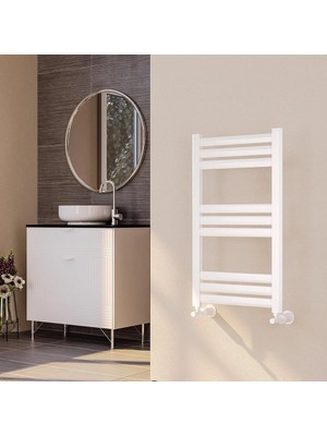 Lojimax Alüminyum Dekoratif Havlupan Poyraz Style 1400 x 500   | Mat Beyaz | Yüksek Isıl Güç | 5 Yıl Üretici Garantisi