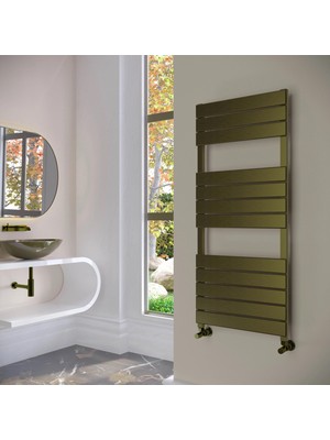 Lojimax Alüminyum Dekoratif Havlupan Zeus Plus 1170 x 500 12  Dilim | Bronz Renk Fırçalı Eloksal | Yüksek Isıl Güç | 5 Yıl Üretici Garantisi