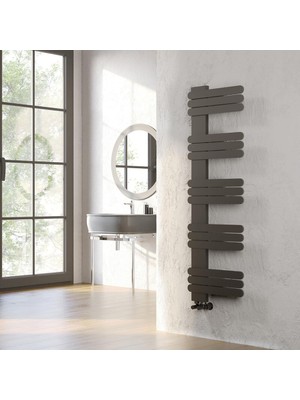 Lojimax Alüminyum Dekoratif Havlupan Nummo 830 x 450 9  Dilim | Dokulu Antrasit Gri | Yüksek Isıl Güç | 5 Yıl Üretici Garantisi