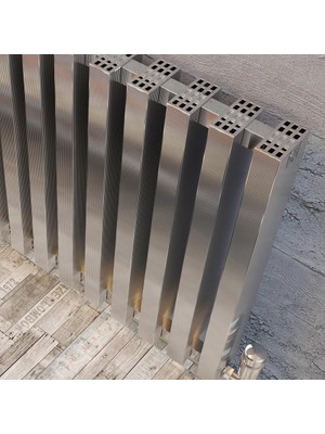 Lojimax Alüminyum Dekoratif Radyatör Opal 600 x 530 8  Dilim | Parlak Eloksal | Yüksek Isıl Güç | 5 Yıl Üretici Garantisi