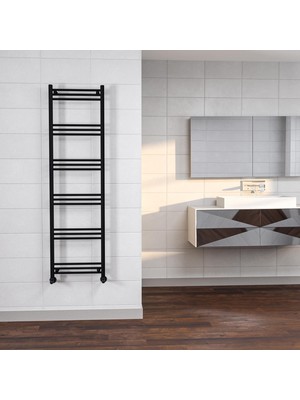 Lojimax Alüminyum Dekoratif Havlupan Lodos W 780 x 500 9  Dilim | Dokulu Siyah | Yüksek Isıl Güç | 5 Yıl Üretici Garantisi