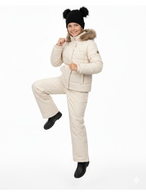 Ottoland Kız Çocuk Kışlık Kalın Bere Çift Ponpon Model Pamuklu Katlamalı Sıcak Tutar Esnek Rahat