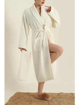 Bella Home Su Yolu 2 Parça Bornoz Takımı - Bornoz & Baş Havlusu - %100 Cotton