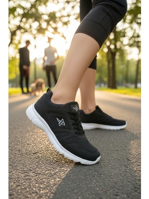 Enoch Unisex Beyaz Yüksek Tabanlı Bağcıklı Yürüyüş ve Koşu Spor Ayakkabı Günlük Sneaker