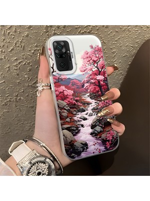 HONTINGA Xiaomi Redmi Note 10 Pro ile Uyumlu Kılıfı Silikon Kenar Sert Arka Düşüme Önleyici Basitlik Anti Düşme Kamera Korumali Manzara Desen Telefon Kılıfı Kadın ve Erkek Için Uygundur K1-0581
