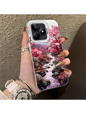 HONTINGA Realme C53 ile Uyumlu Kılıfı Silikon Kenar Sert Arka Düşüme Önleyici Basitlik Anti Düşme Kamera Korumali Manzara Desen Telefon Kılıfı Kadın ve Erkek Için Uygundur K1-0581