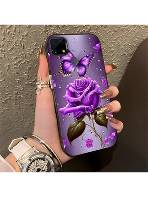 HONTINGA Realme C15 ile Uyumlu Kılıfı Silikon Kenar Sert Arka Düşüme Önleyici Basitlik Anti Düşme Kamera Korumali Manzara Desen Telefon Kılıfı Kadın ve Erkek Için Uygundur K1-0581