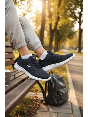 Enoch Unisex Beyaz Yüksek Tabanlı Bağcıklı Yürüyüş ve Koşu Spor Ayakkabı Günlük Sneaker