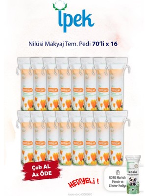 İpek Nilüsi 70'li x 16 Makyaj Tem. Pamuğu ve Rosie