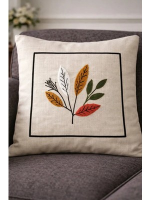 Hig Store Punch Panç Nakışlı Işlemeli Kırlent Kılıfı 43X43CM Dekoratif Gündelik Kırlent Kılıfı - 1 Adet