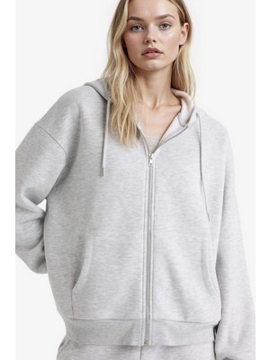 DeFacto Relax Fit Kapüşonlu Basic Düz Kalın Fermuarlı Sweatshirt C1809AX25AU