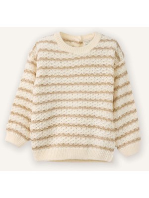 DeFacto Kız Bebek Bisiklet Yaka Çizgili Triko Kazak C8273A524WN