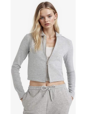 DeFacto Slim Fit Dar Kesim Kapüşonlu Modal Fermuarlı Sweatshirt F7651AX25AU