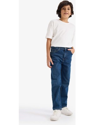 DeFacto Straight Fit Düz Paça Jean Pantolon Erkek Çocuk F8430A826SM