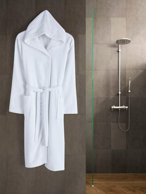 Eymir Home Collection Kapüşonlu Erkek/kadın Bornoz Yetişkin Unisex Pamuk