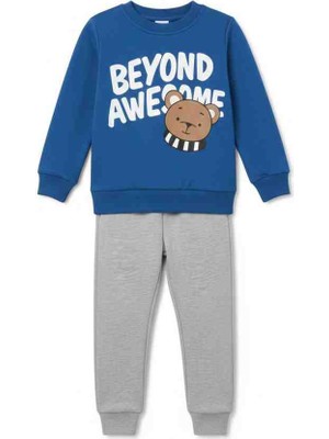 Pini Co Erkek Çocuk "beyond Awesome" Yazılı Ayıcık Figürlü Eşofman Takımı